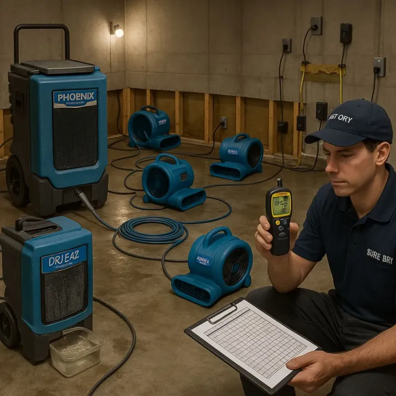 Structural Drying and Dehumidification process in Lakewood, NY